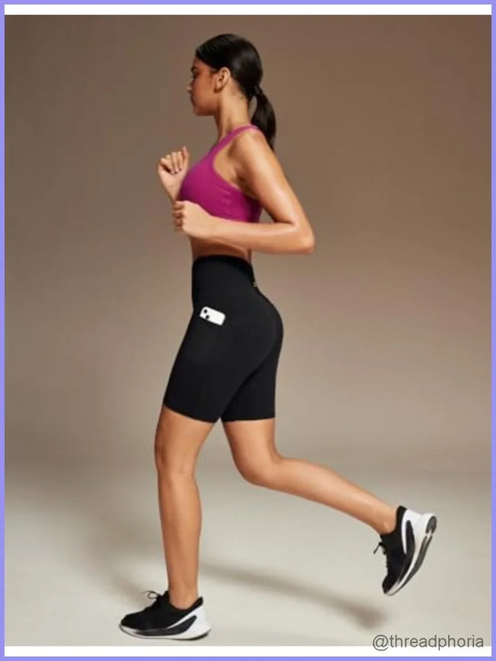 High Waisted Compression Biker Shorts with 3 Pockets Athletic Yoga Workout